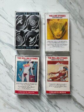 LOT OF 4 ROLLING STONES VINTAGE CASSETTE TAPES PREOWNED